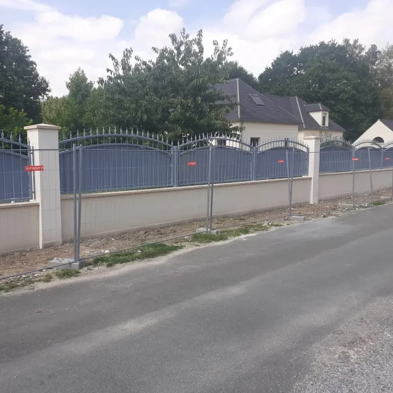 cloture acier thermolaque avec tole en festonnage région parisienne