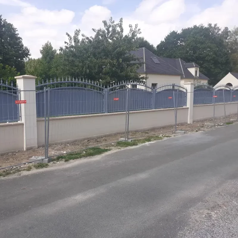 cloture acier thermolaque avec tole en festonnage région parisienne